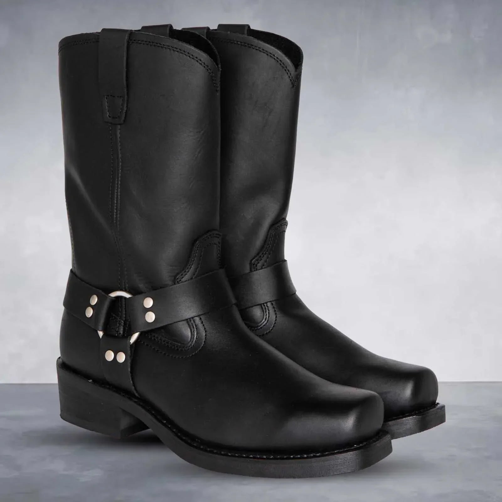 Retro-Cowboystiefel aus Leder
