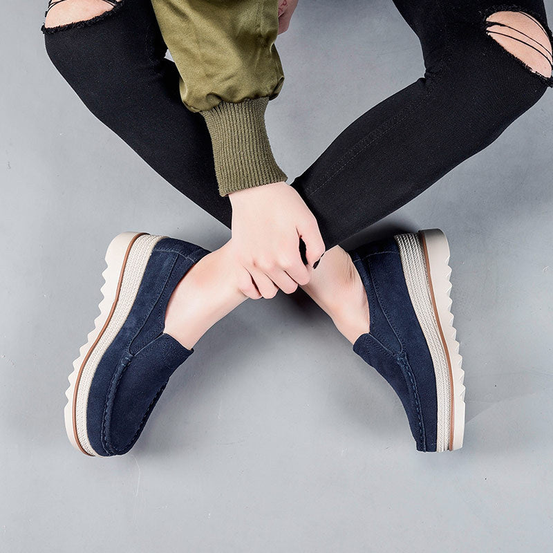 Damen Bequeme Mokassins mit modischer Plateausohle