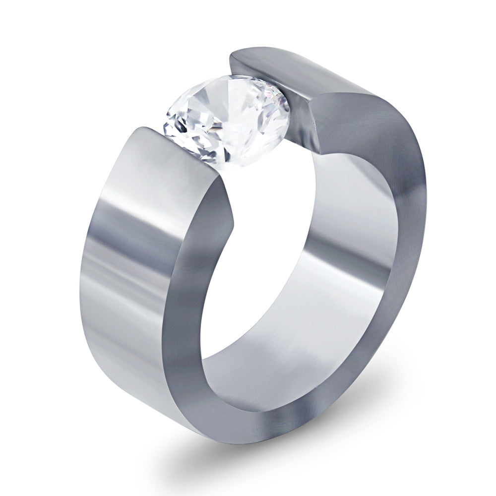 Damen Ring mit elegantem, minimalistischen Design und strahlendem Kristalleinsatz Shop Nory