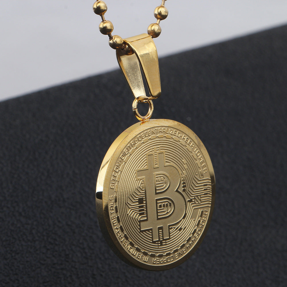 Herren Kette mit Bitcoin-Motiv-Anhänger Shop Nory