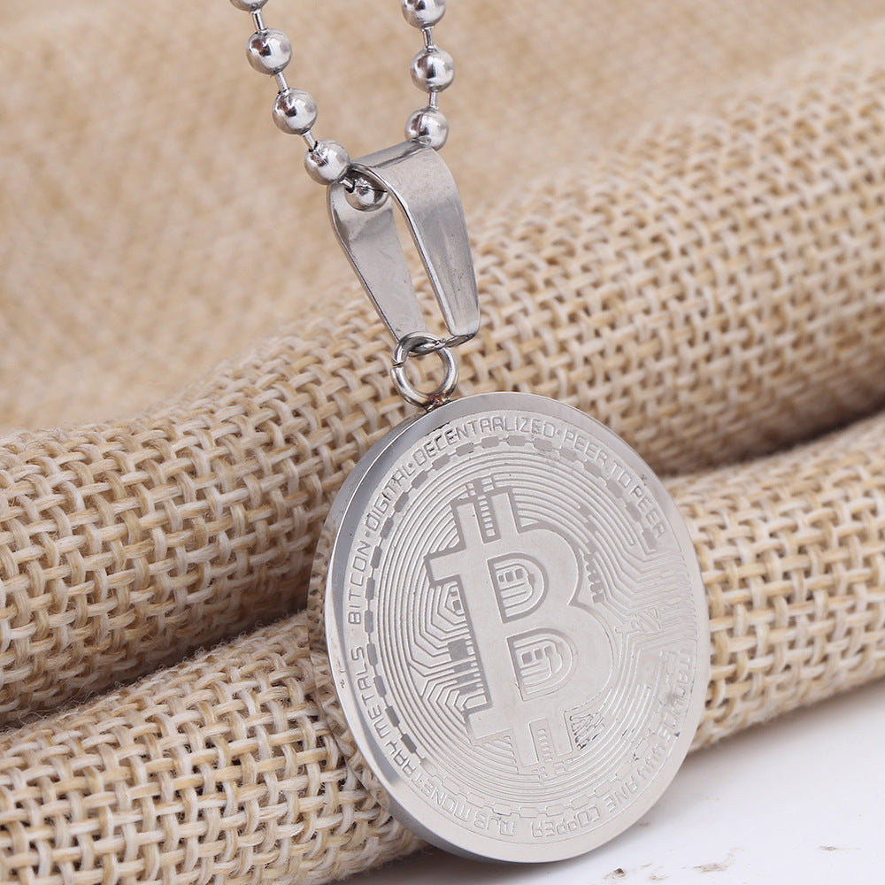 Herren Kette mit Bitcoin-Motiv-Anhänger Shop Nory