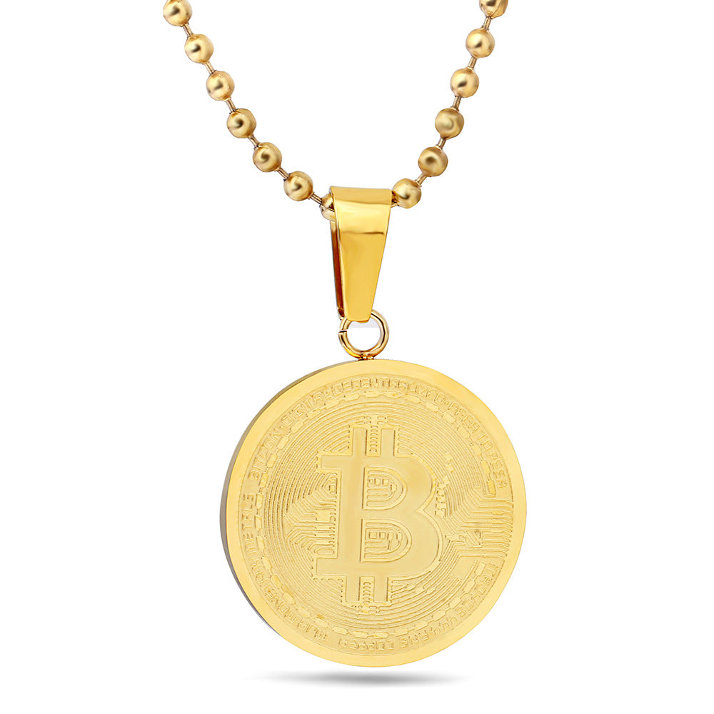 Herren Kette mit Bitcoin-Motiv-Anhänger Shop Nory