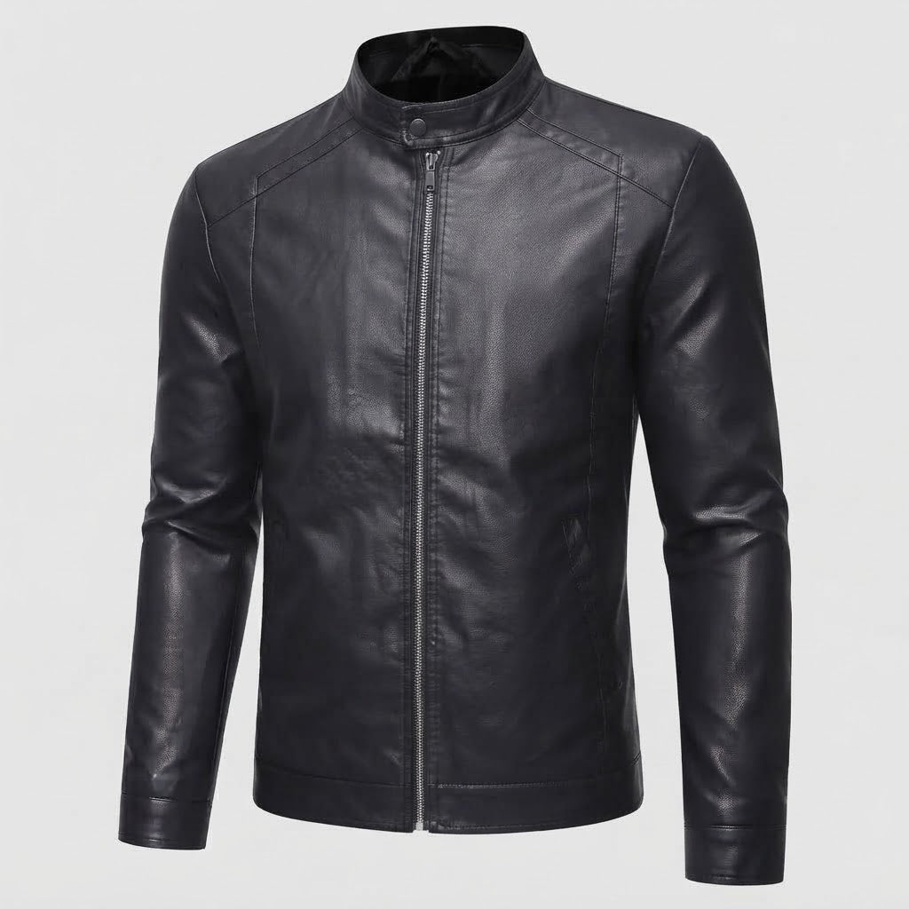Herren Modische Kunstlederjacke mit Stehkragen Shop Nory 1788321813