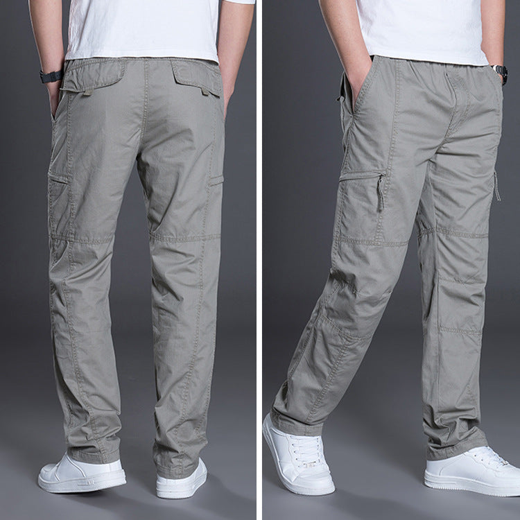 Herren Gerade geschnittene Utility‑Cargohose mit Knieabnähern, Multifachtaschen & elastischem Bund Shop Nory
