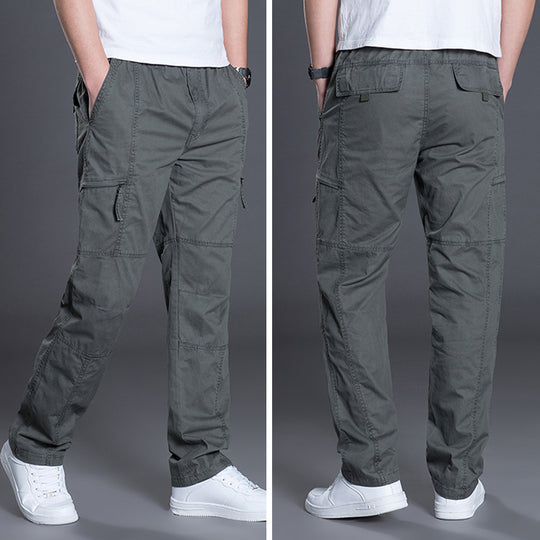 Herren Gerade geschnittene Utility‑Cargohose mit Knieabnähern, Multifachtaschen & elastischem Bund Shop Nory