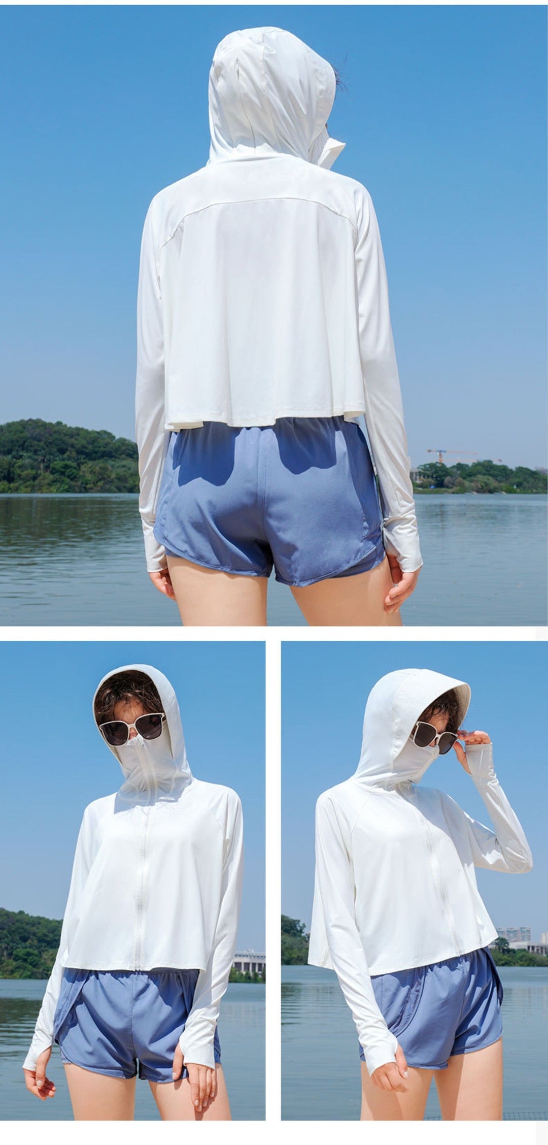 Sonnenschutzkleidung mit Kapuze