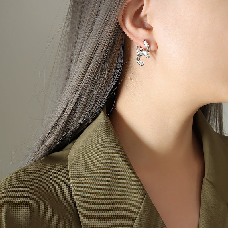 Subtil, aber stilvoll c-kette halblink goldbeschichtete Ohrringe *großartige Geschenkidee* | Shop Nory