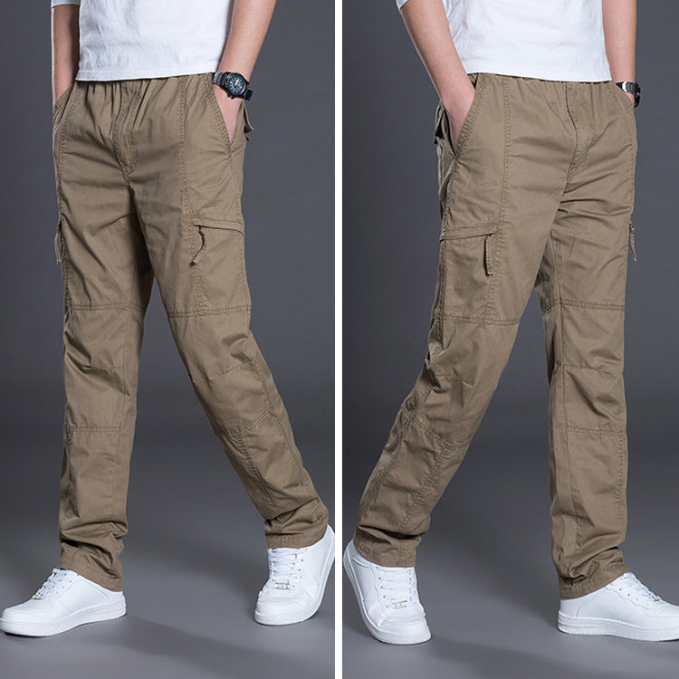 Herren Gerade geschnittene Utility‑Cargohose mit Knieabnähern, Multifachtaschen & elastischem Bund Shop Nory