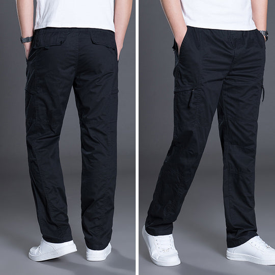 Herren Gerade geschnittene Utility‑Cargohose mit Knieabnähern, Multifachtaschen & elastischem Bund Shop Nory