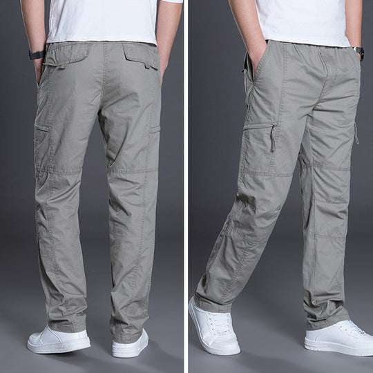 Herren Gerade geschnittene Utility‑Cargohose mit Knieabnähern, Multifachtaschen & elastischem Bund Shop Nory