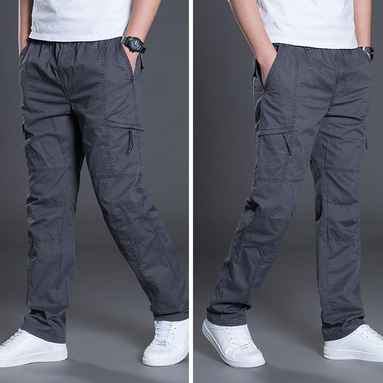 Herren Gerade geschnittene Utility‑Cargohose mit Knieabnähern, Multifachtaschen & elastischem Bund Shop Nory