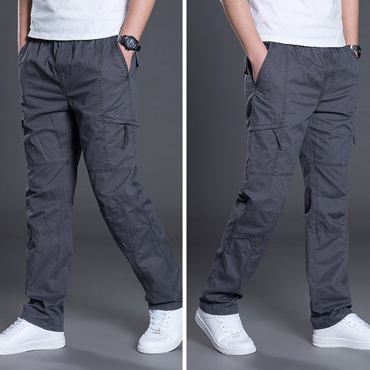 Herren Gerade geschnittene Utility‑Cargohose mit Knieabnähern, Multifachtaschen & elastischem Bund Shop Nory