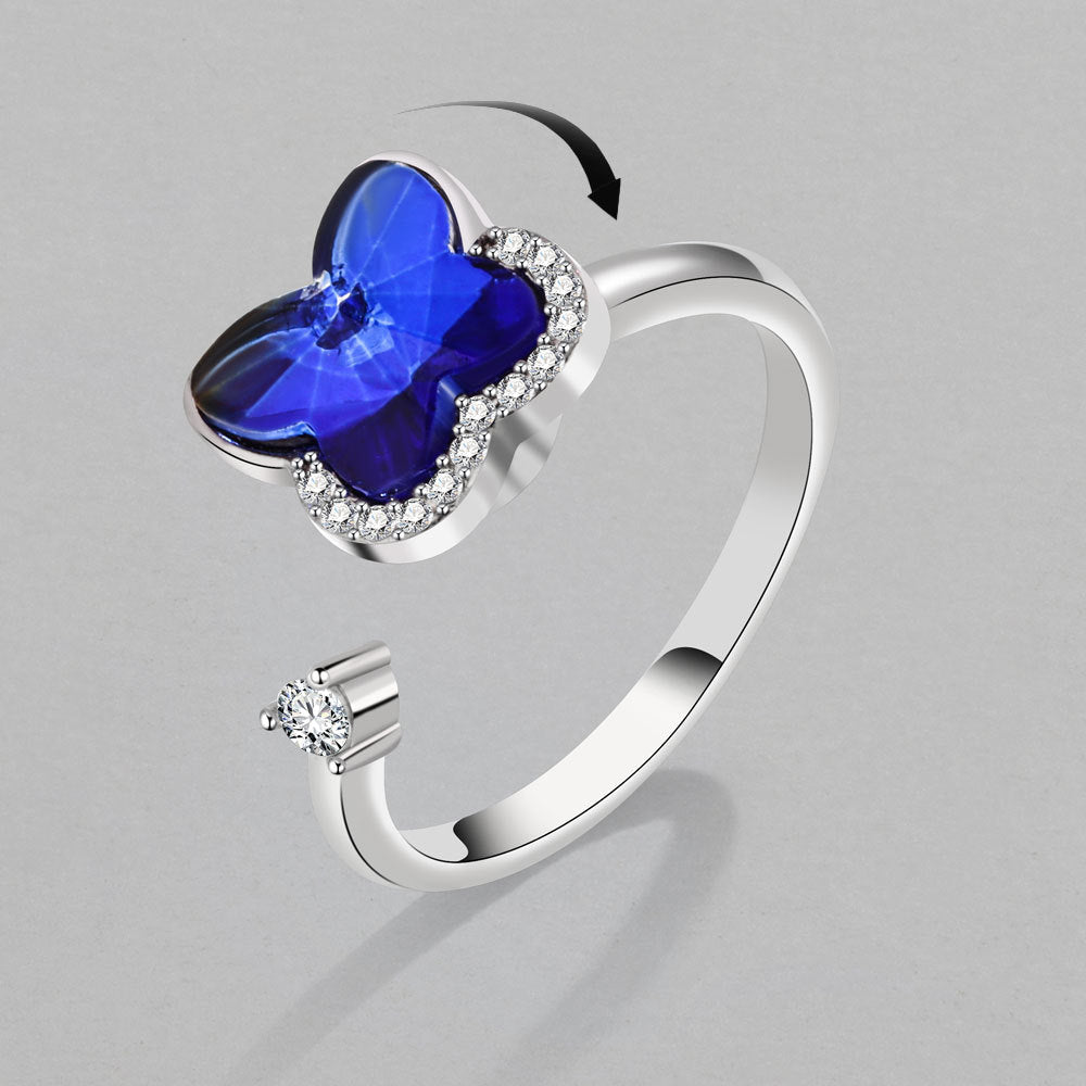 Blauer Schmetterling Einzigartiger Stil Spinner Angst Fidget Spinner Ring für Frauen Großartige Geschenkidee | Shop Nory