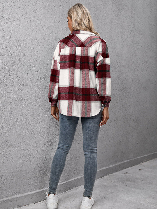 Shopnory | Karierter Langarmhemdjacke