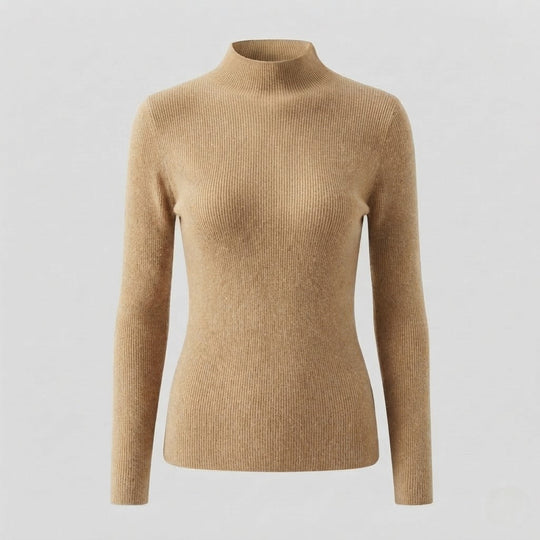 Damen Eleganter Slim-Fit Rollkragenpullover aus flauschigem Angora-Mix mit feiner Rippstruktur Shop Nory