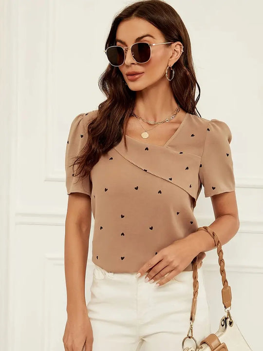 Shopnory | Süßes Kurzarmbluse für Frühling und Sommer