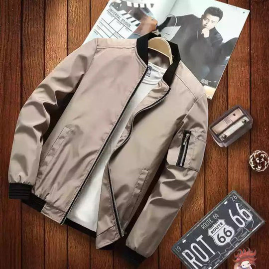 Shopnory | Herren Sommerjacke mit Reißverschluss und Tasche LShopnorybi