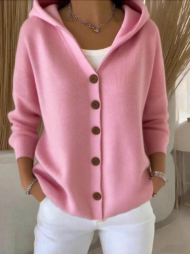 Hoodie-Cardigan mit Knöpfen
