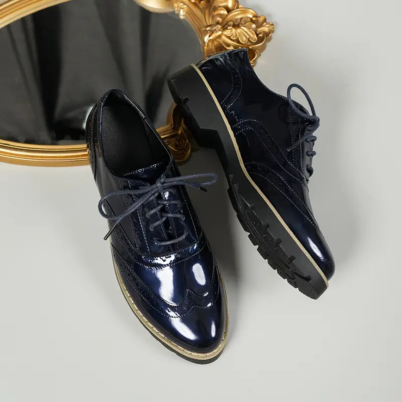 Modisch Gestanzte Lackschuhe Für Damen