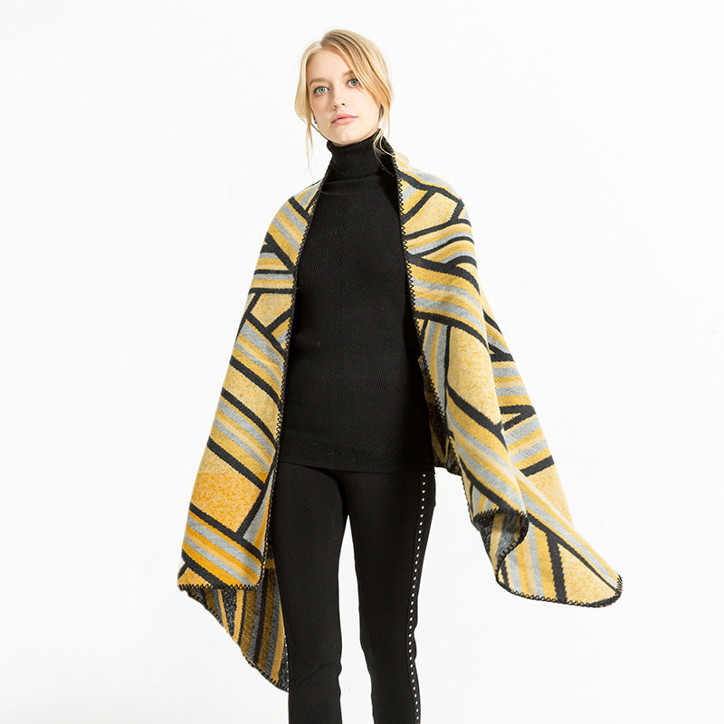 Damen Gewebter Jacquard-Überwurfschal im Oversize-Kimono-Fall Shop Nory