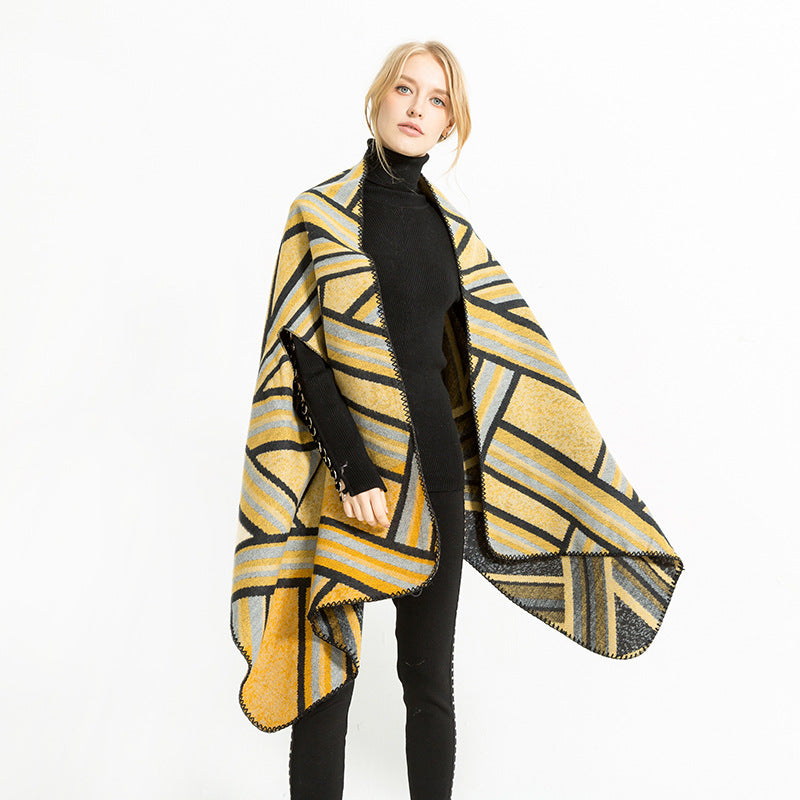 Damen Gewebter Jacquard-Überwurfschal im Oversize-Kimono-Fall Shop Nory