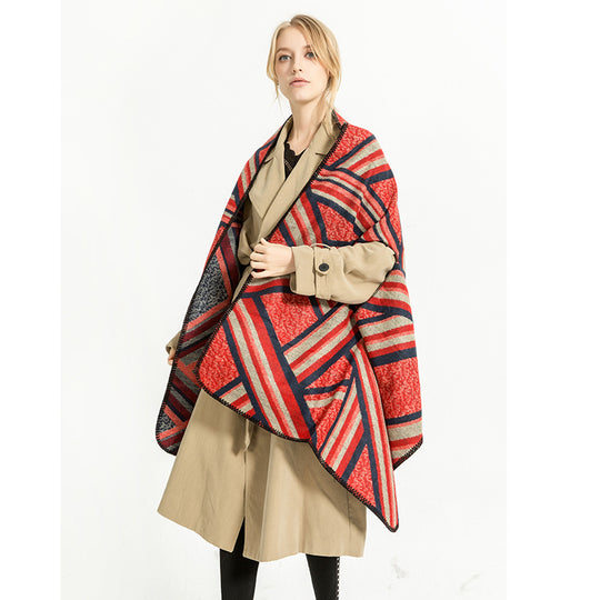Damen Gewebter Jacquard-Überwurfschal im Oversize-Kimono-Fall Shop Nory