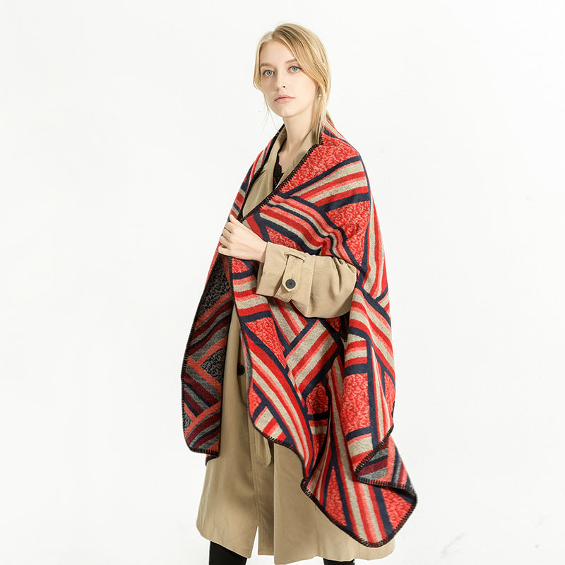 Damen Gewebter Jacquard-Überwurfschal im Oversize-Kimono-Fall Shop Nory