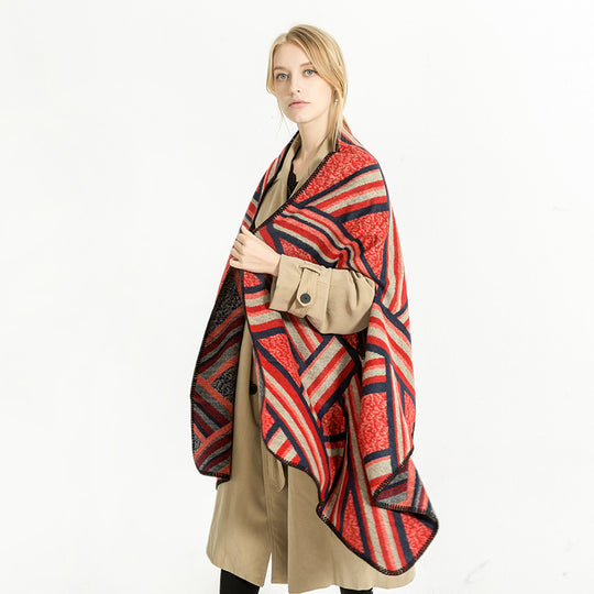 Damen Gewebter Jacquard-Überwurfschal im Oversize-Kimono-Fall Shop Nory