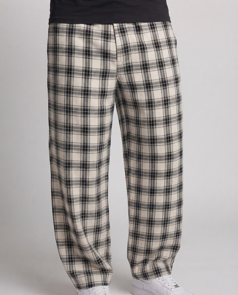 Herren Karierte Weite‑Leg‑Palazzohose mit lockerem Tunnelzug und bodenlangem Fall Shop Nory
