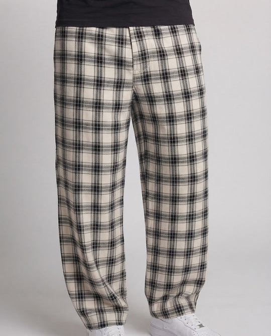 Herren Karierte Weite‑Leg‑Palazzohose mit lockerem Tunnelzug und bodenlangem Fall Shop Nory