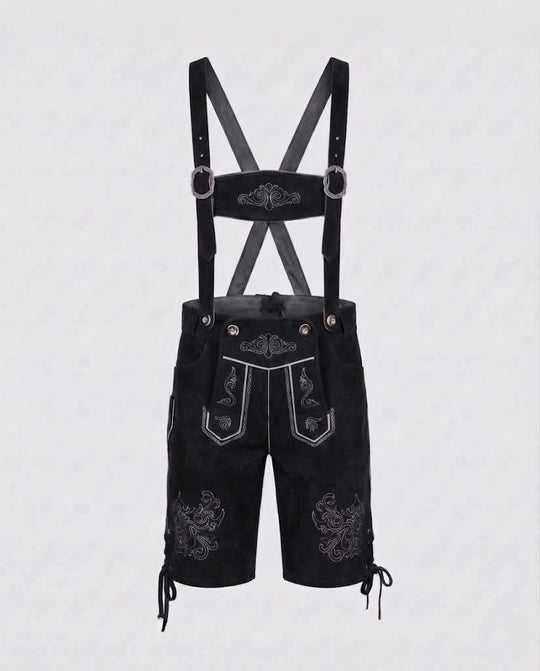 Herren Trachten Lederhosen mit dekorativen Riemen Shop Nory