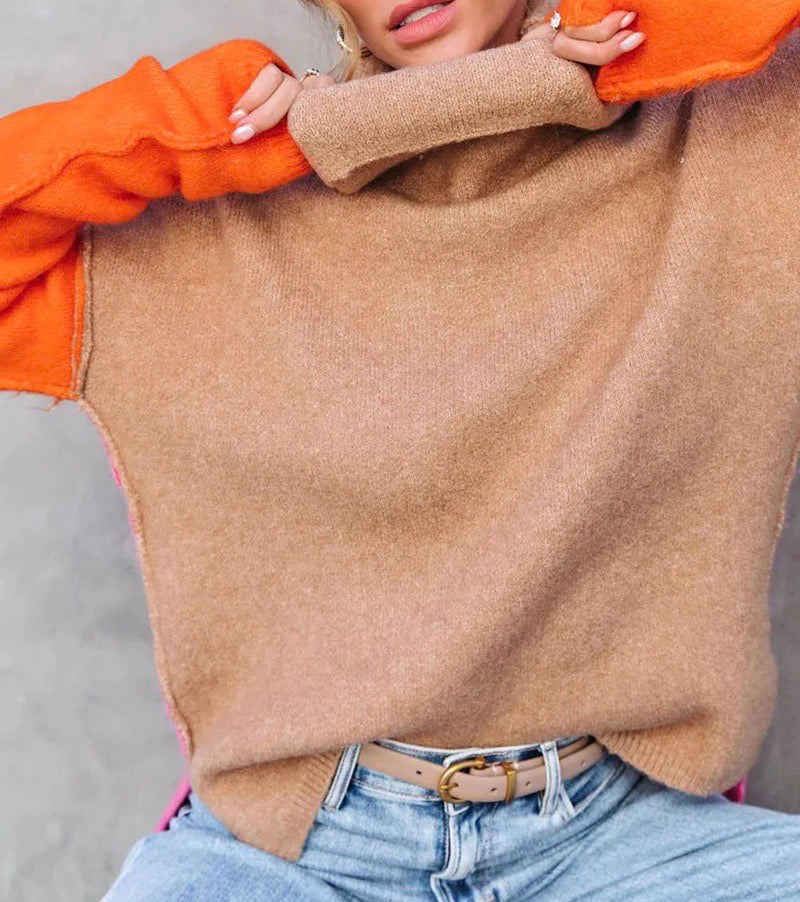 Schöner Colorblock Pullover