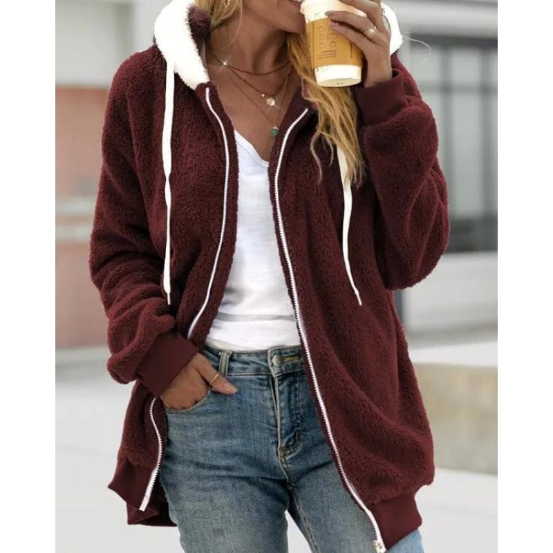 Cardigan Kuschelige Kapuzenjacke Für Frauen