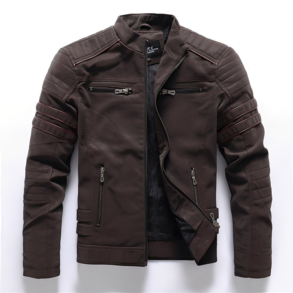 Stylische Motorrad Vegan-Lederjacke für Herren
