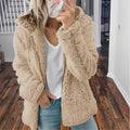 Lässige Teddy-Fleece-Hoodie-Jacke für Frauen