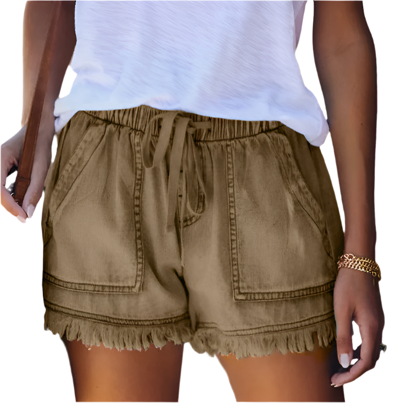 High-Waist Denim-Shorts
