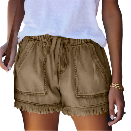 High-Waist Denim-Shorts