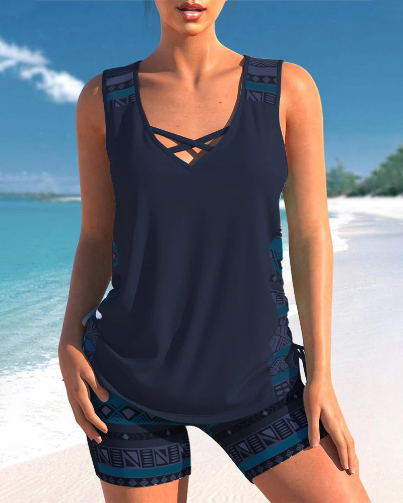 Druck Tankini Set