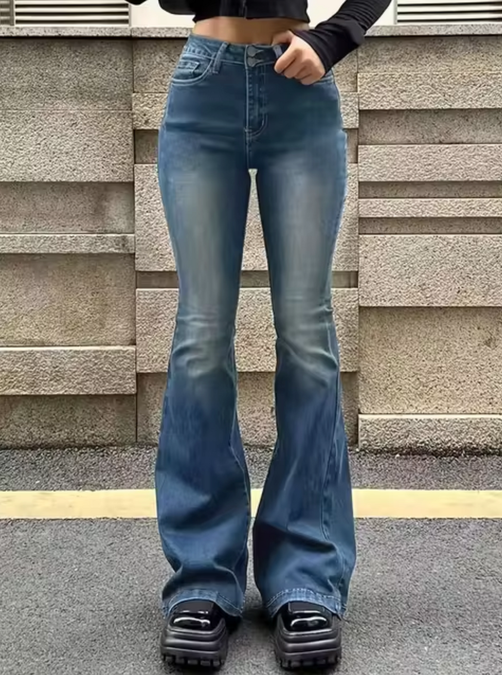 Schicke High-Waist-Schlagjeans für Damen