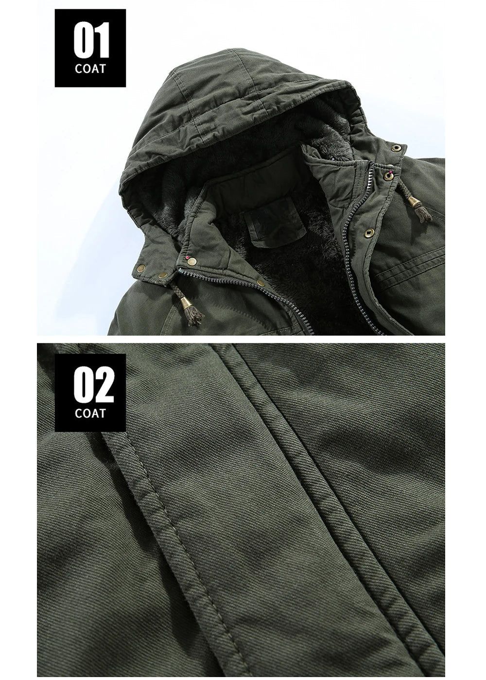 Herren Parka Fleece