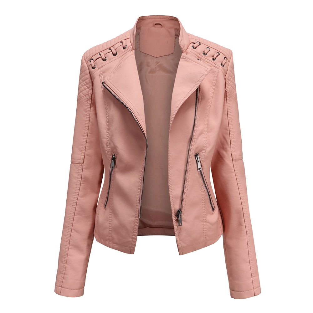 Schwarze Biker-Lederjacke