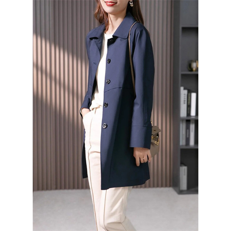 Stylischer Einreihiger Kurzer Trenchcoat für Damen