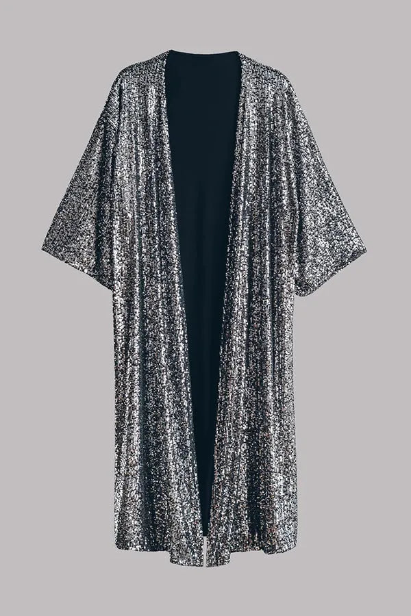 Glamour Kimono aus Pailletten mit Schlüsselloch