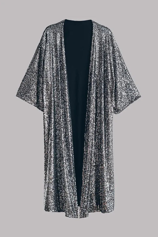 Glamour Kimono aus Pailletten mit Schlüsselloch