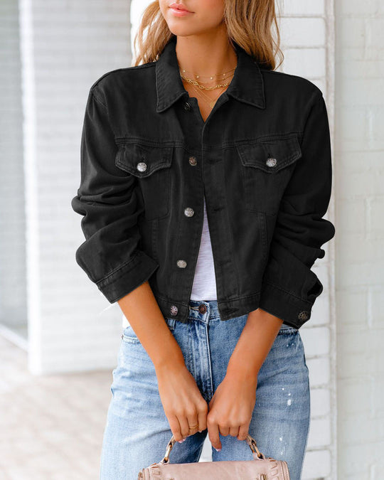 Lässige Jeansjacke mit Taschen für Damen