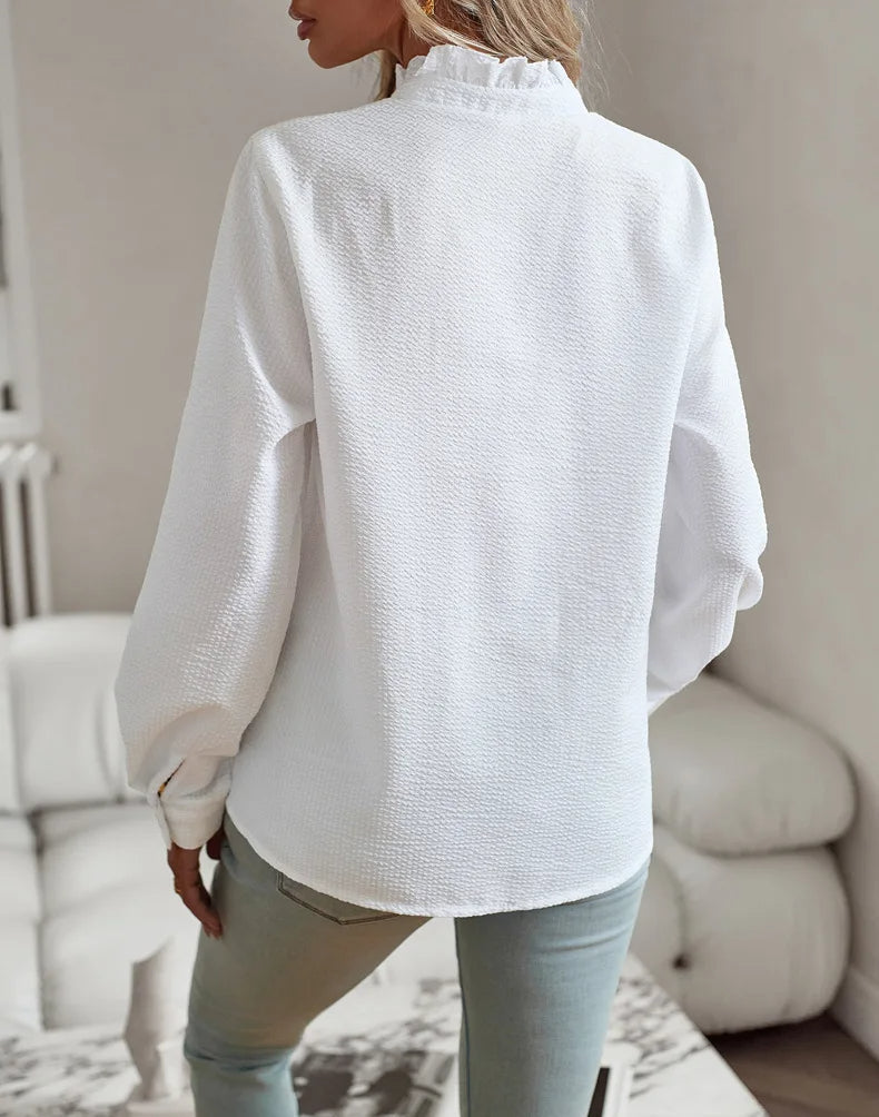 Bluse mit Rüschendetails Leicht und Stilvoll Femininer Touch