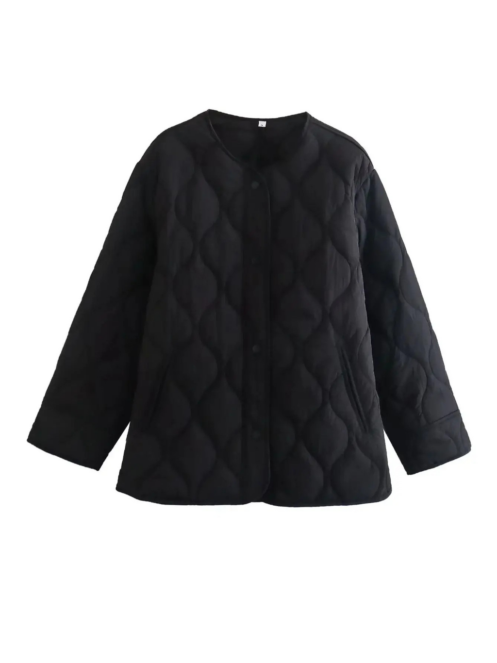 Gepolsterte Jacke Damen, Leichtes Übergröße Modell mit Taschen, Knopfverschluss