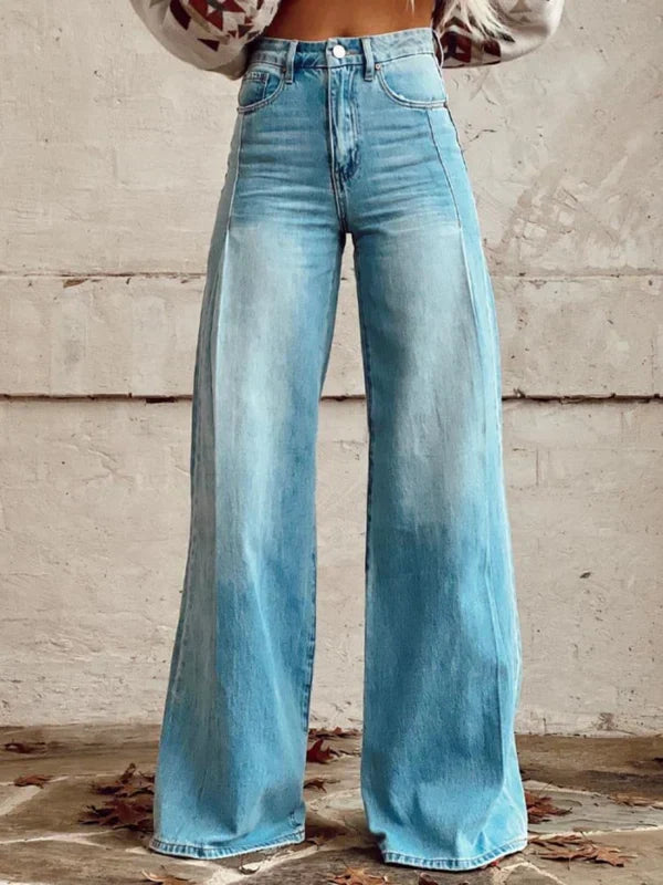 Weit Geschnittene High-Waisted Hose für Frauen