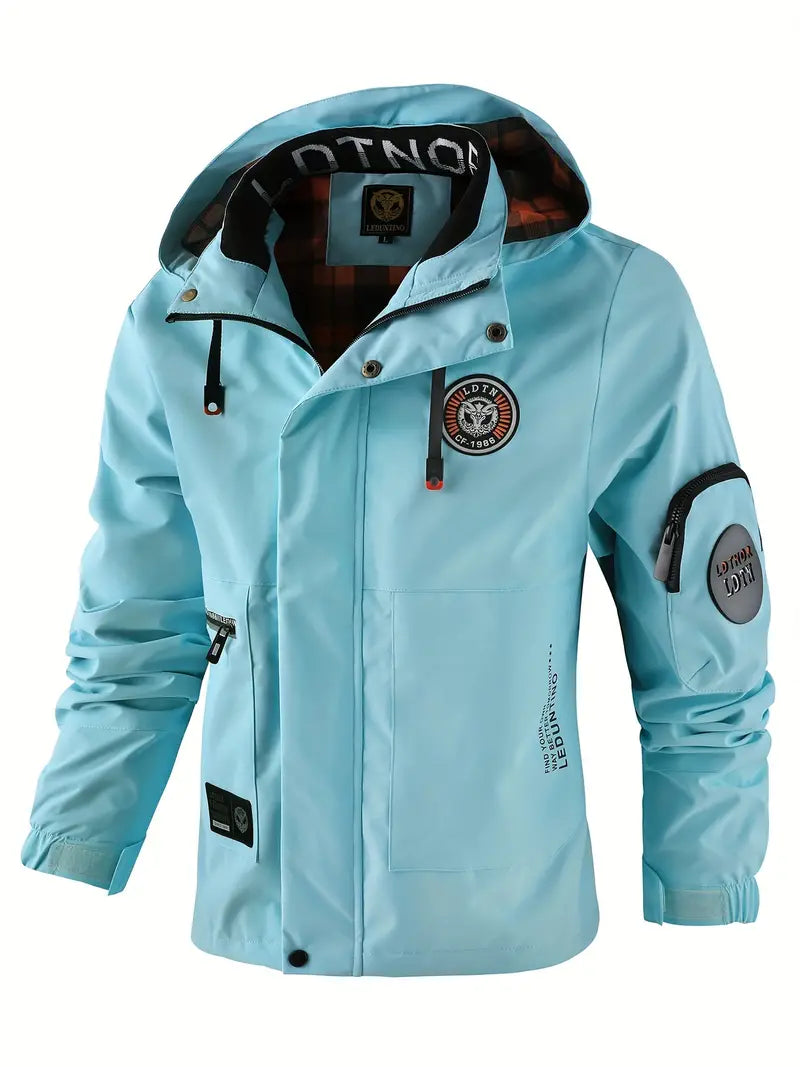 Leichte Herren Outdoor-Jacke, winddicht und wasserdicht mit Kapuze