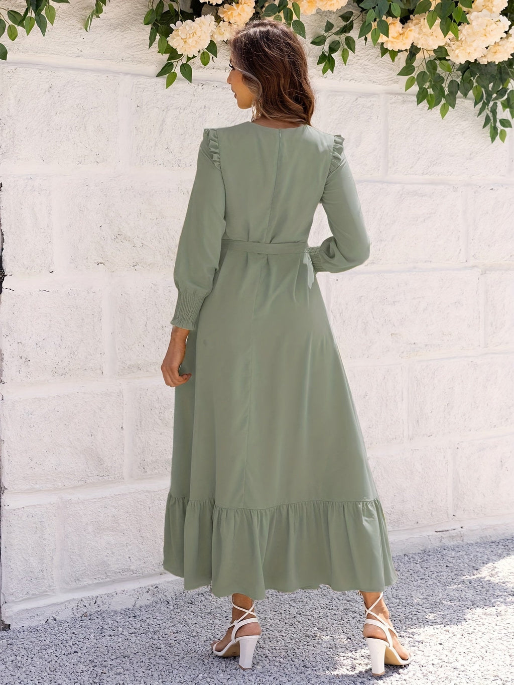 Maxikleid mit Bindegürtel - Leila